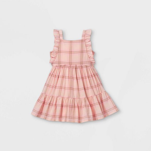 OshKosh B'gosh Toddler Girls' Tank Plaid Tiered Dress - Pink | Target