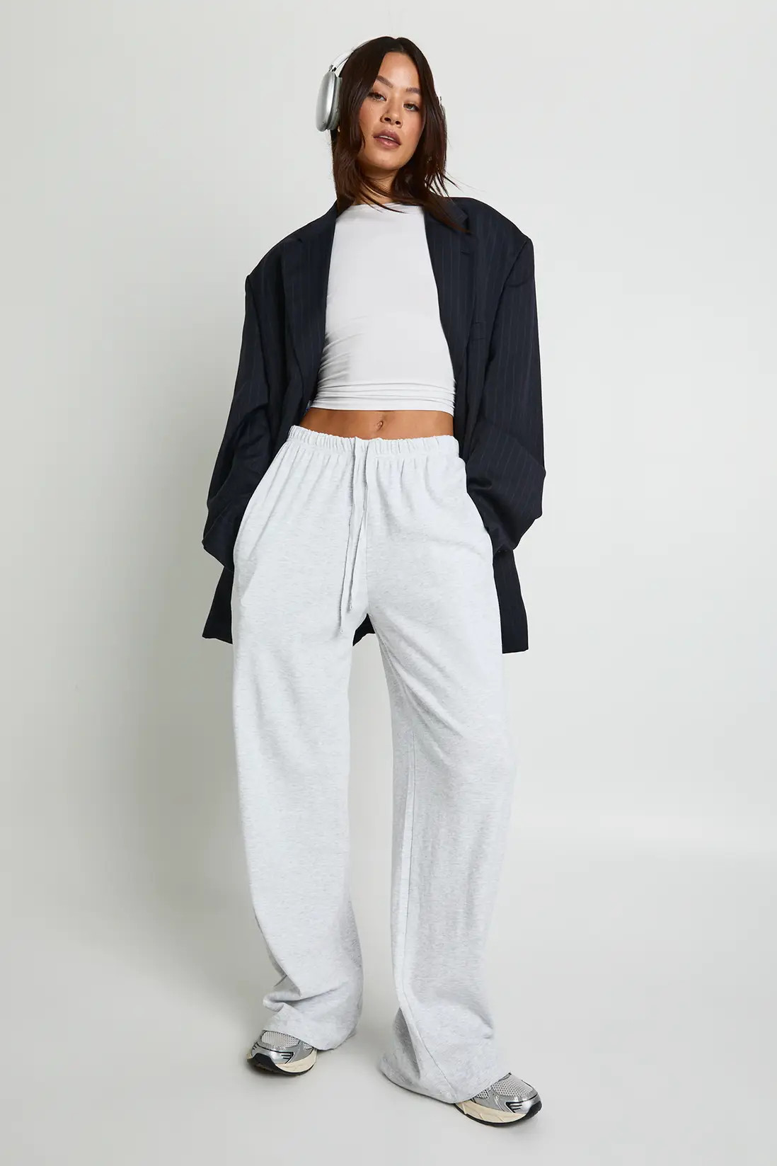 Tall Rib Wide Leg Trouser | boohoo (US & Canada)