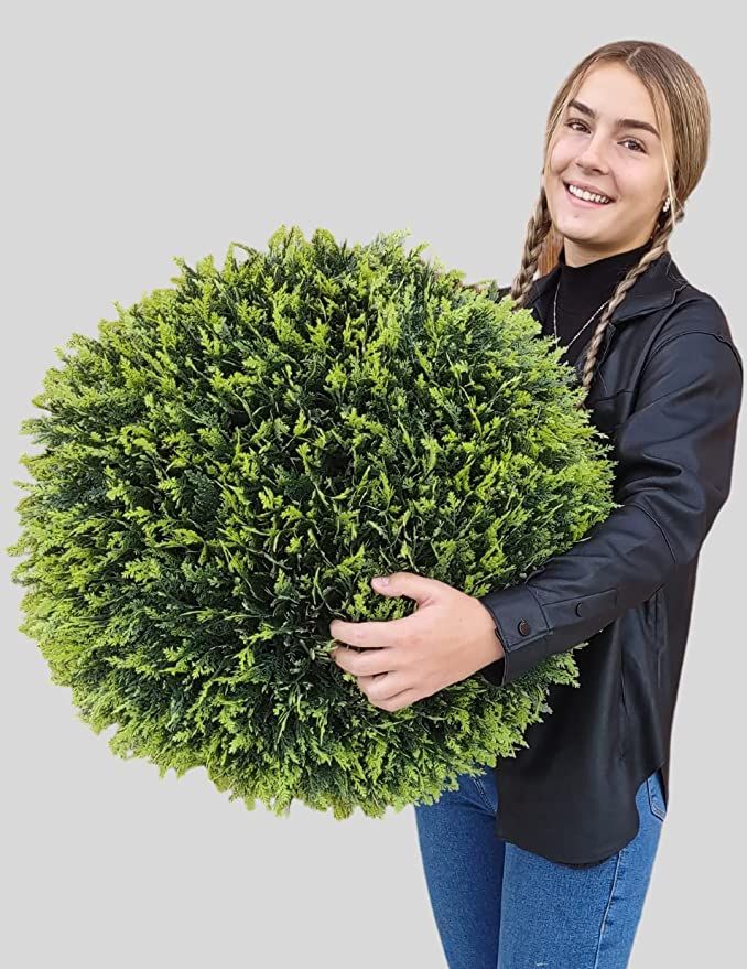 365 Curb Appeal - 23" XL Cedar (Cypress) Topiary Ball | Artificial Mum Spheres | Garden Spheres |... | Amazon (US)