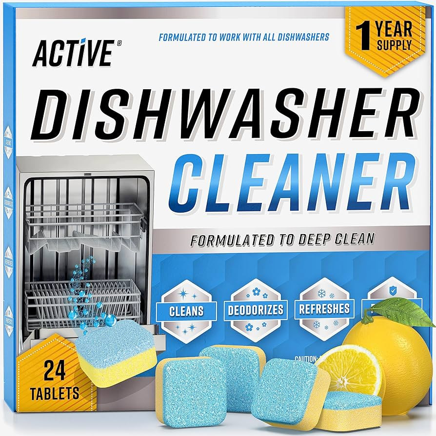 Dishwasher Cleaner And Deodorizer Tablets - 24 Pack Deep Cleaning Descaler Pods for Dish Washer M... | Amazon (US)