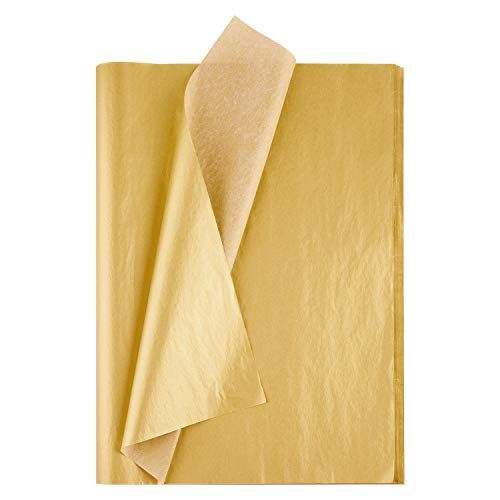 MIAHART 50 Sheets Metallic Gold Tissue 20X14 Inch Gift Wrap Paper Bulk Gift Wrapping Accessory Wrap  | Amazon (US)