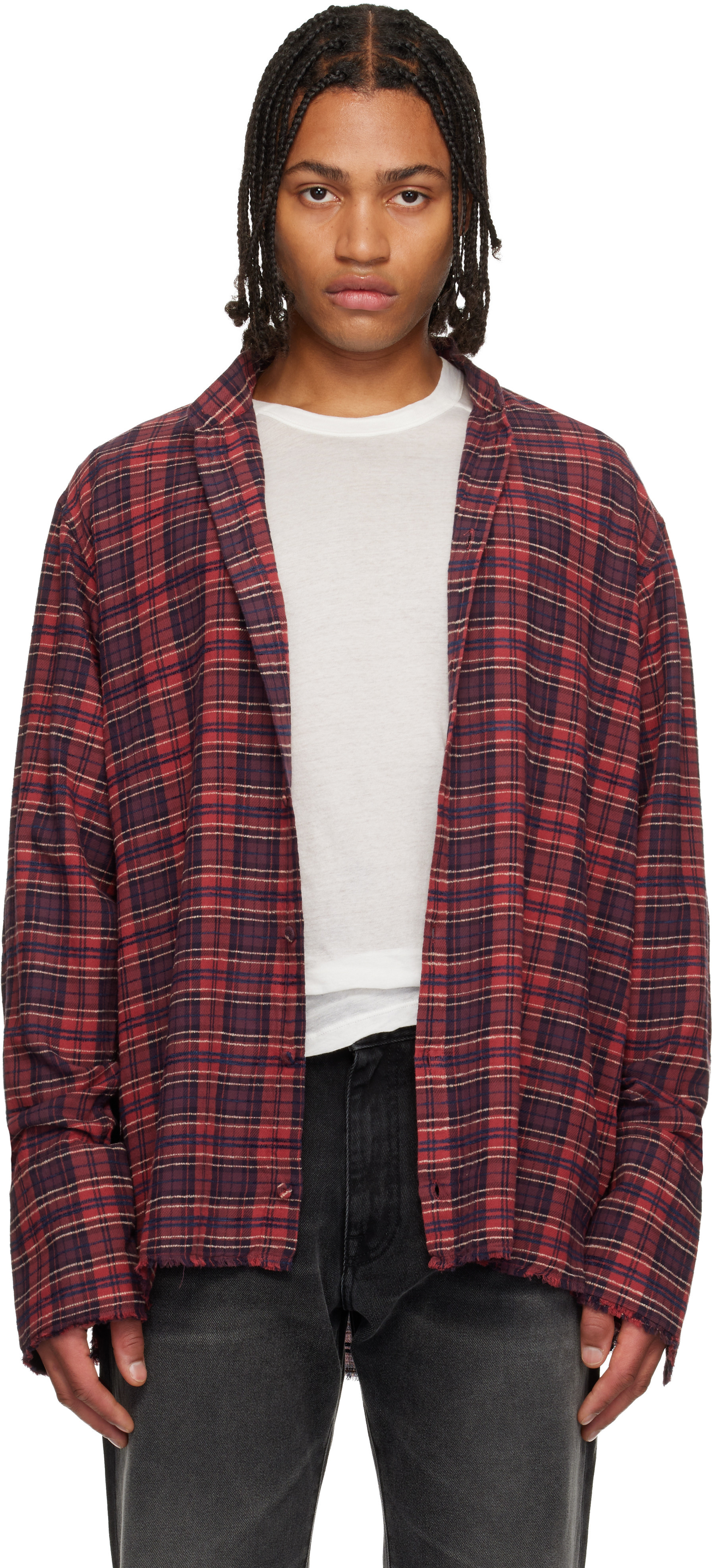 424 Red Flannel Shirt | SSENSE