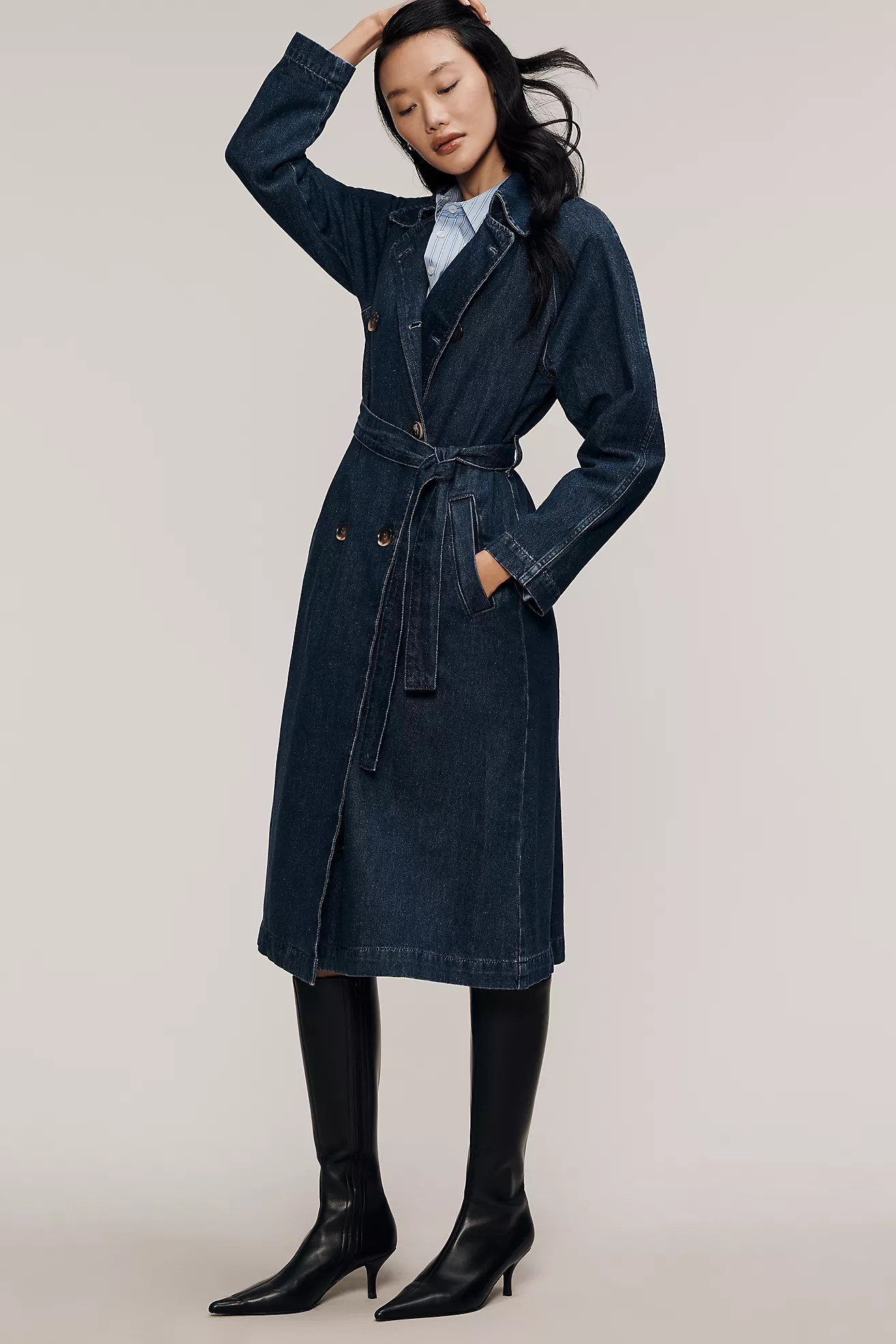 Pilcro Denim Trench Coat | Anthropologie (US)