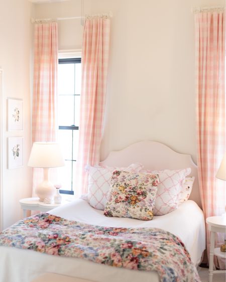 Charleston’s bedroom! Little girls’ bedroom with pink gingham curtains! 

#LTKkids #LTKfamily