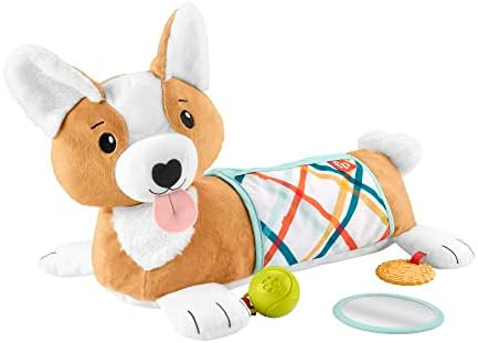 Fisher-Price Baby Tummy Time Toys, 3-in-1 Plush Puppy Wedge with BPA-Free Teether Rattle and Mirr... | Amazon (US)