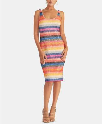 $149 NWT Rachel Roy Women's Multicolor Striped Sequined Sheath Dress Large tjn30  | eBay | eBay US
