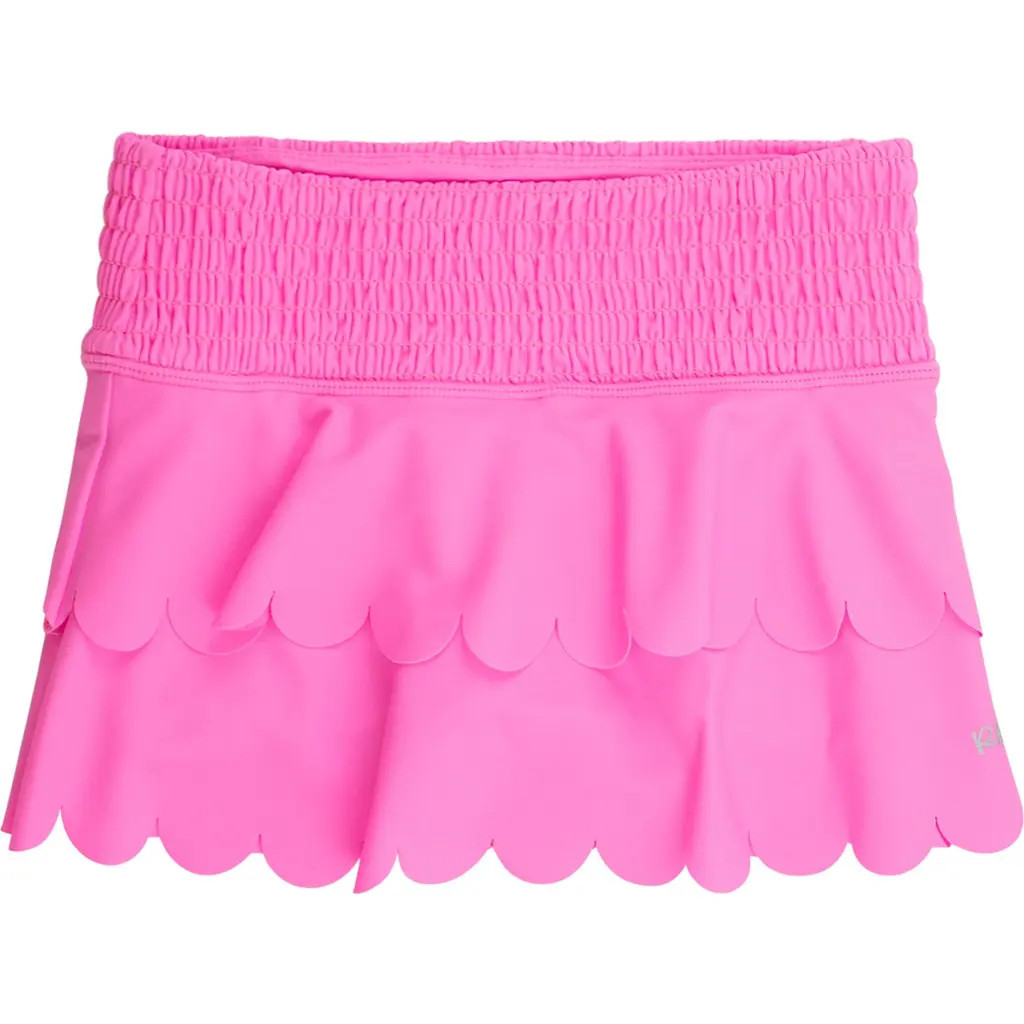 RuffleButts UPF50+ Active Tiered Flare Skort in Neon Pink at Nordstrom, Size 14 | Nordstrom