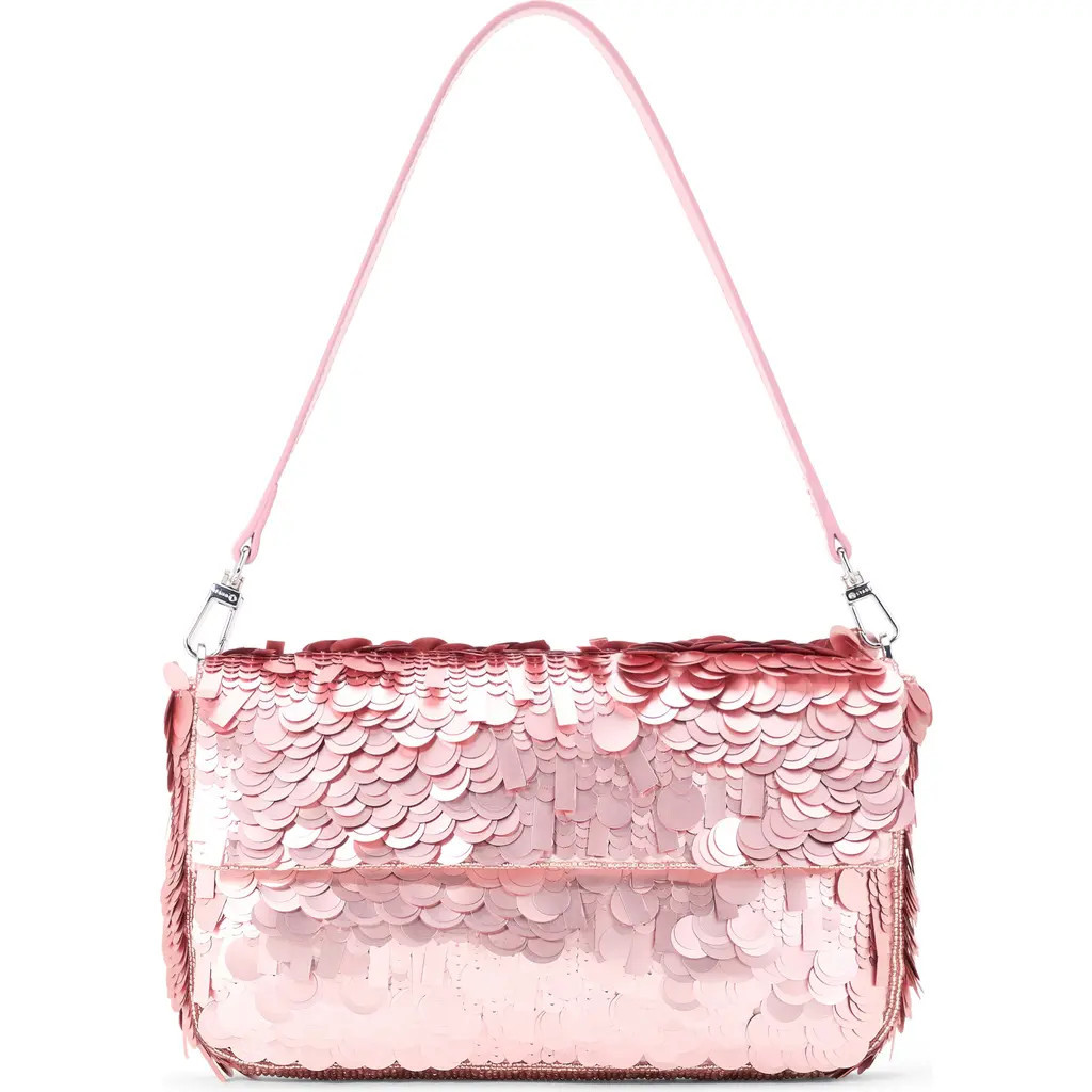 STAUD Timmy Sequin Shoulder Bag in Cherry Blossom at Nordstrom | Nordstrom