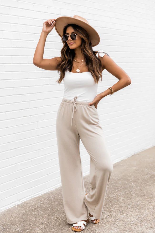 Sit Back And Relax Mocha Flare Knit Lounge Pants | The Pink Lily Boutique