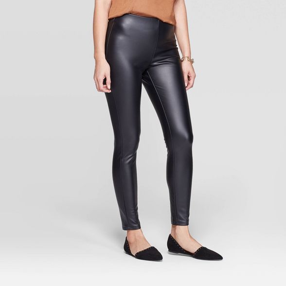 Women's Slim Fit Mid-Rise Faux Leather Leggings - A New Day™ | Target