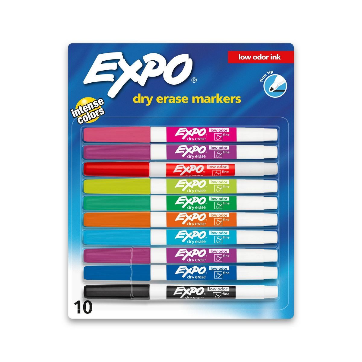 Expo 10pk Dry Erase Markers Fine Tip Multicolored | Target