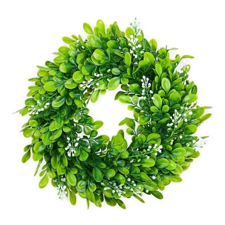 Promotion Clearance Artificial Boxwood Wreath Faux Green Leaves Wreath for Front Door Indoor Home Ha | Walmart (US)