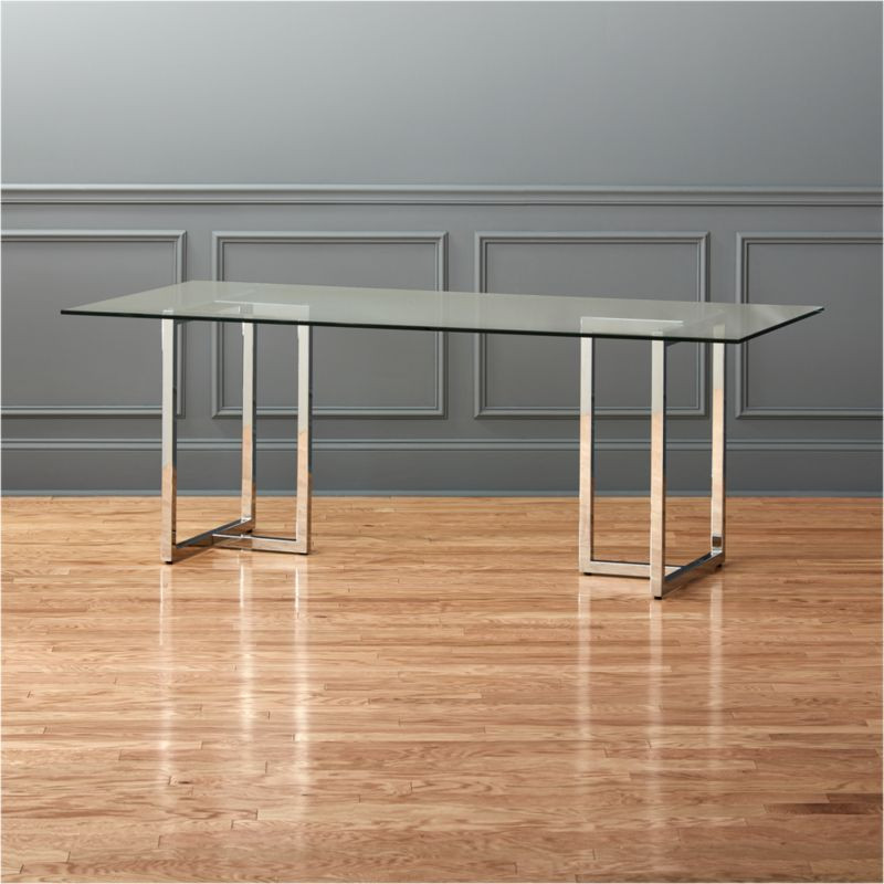 Silverado 80" Glass and Chrome Dining Table + Reviews | CB2 | CB2