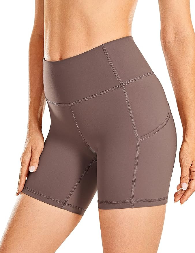 CRZ YOGA Womens Naked Feeling Light Biker Shorts with Pockets 6''/8''-High Waisted Workout Athlet... | Amazon (US)