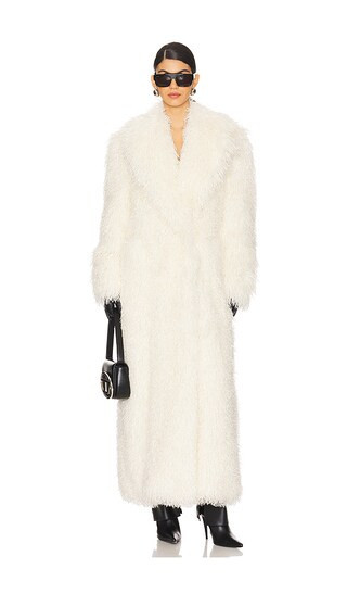 GIUSEPPE DI MORABITO Faux Fur Coat in Cream. - size 40 | Revolve Clothing (Global)