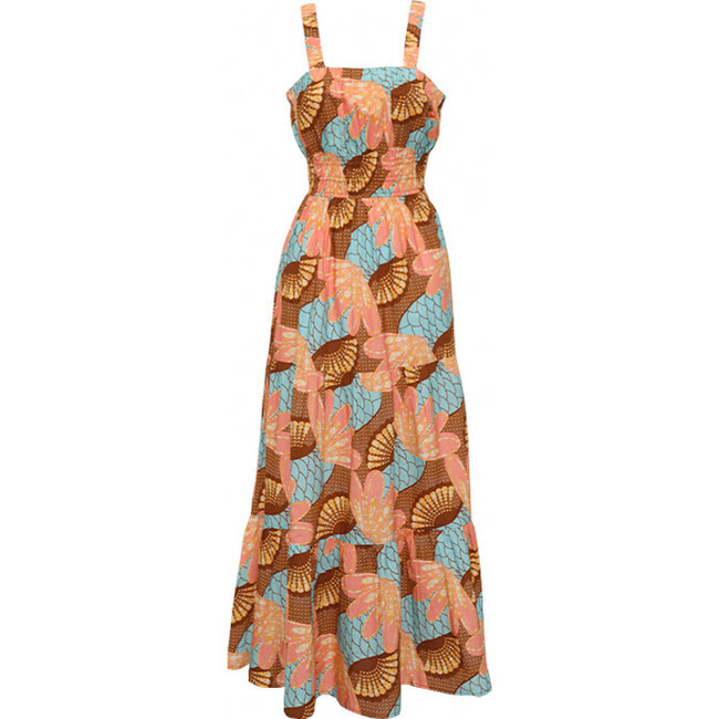 Cleobella | Women's Jolene Ankle Dress, Riviera (Orange, Size Medium) | Maisonette | Maisonette