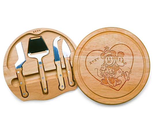 Toscana Mickey & Minnie Mouse Heart CharcuterieBoard Set - QVC.com | QVC