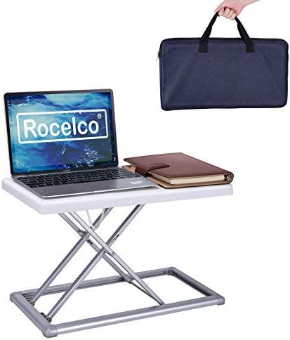 Rocelco 19" Portable Laptop Riser, Height Adjustable Travel Standing Desk Converter, Premium Compact | Amazon (US)