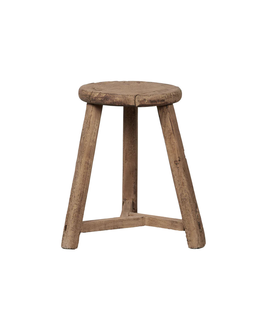 Olive Ateliers Vintage Round Elm Stool from China | Olive Ateliers