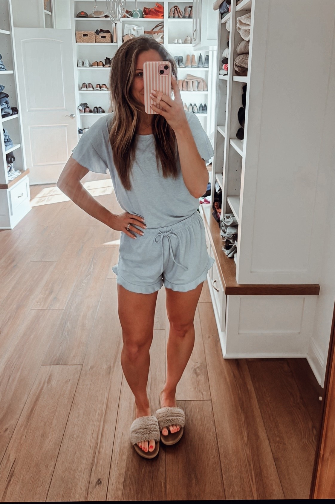 With warmer weather comes cute pajama sets we all need!! 🥰🩵 obsessed with this one! In a size medium. 

Pajama set | loungewear | cute pajamas 

#LTKOver40 #LTKmorningroutine #LTKMothersDay