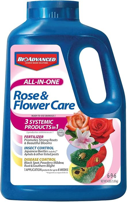 BioAdvanced All-In-One Rose and Flower Care I Granules - Fertilizer, Insect Control & Disease Con... | Amazon (US)
