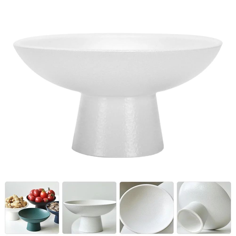 Ceramic Fruit Bowl, Decorative Fruit Bowl White, Pedestal Large Fruit Bowl for Kitchen Counter Or... | Walmart (US)