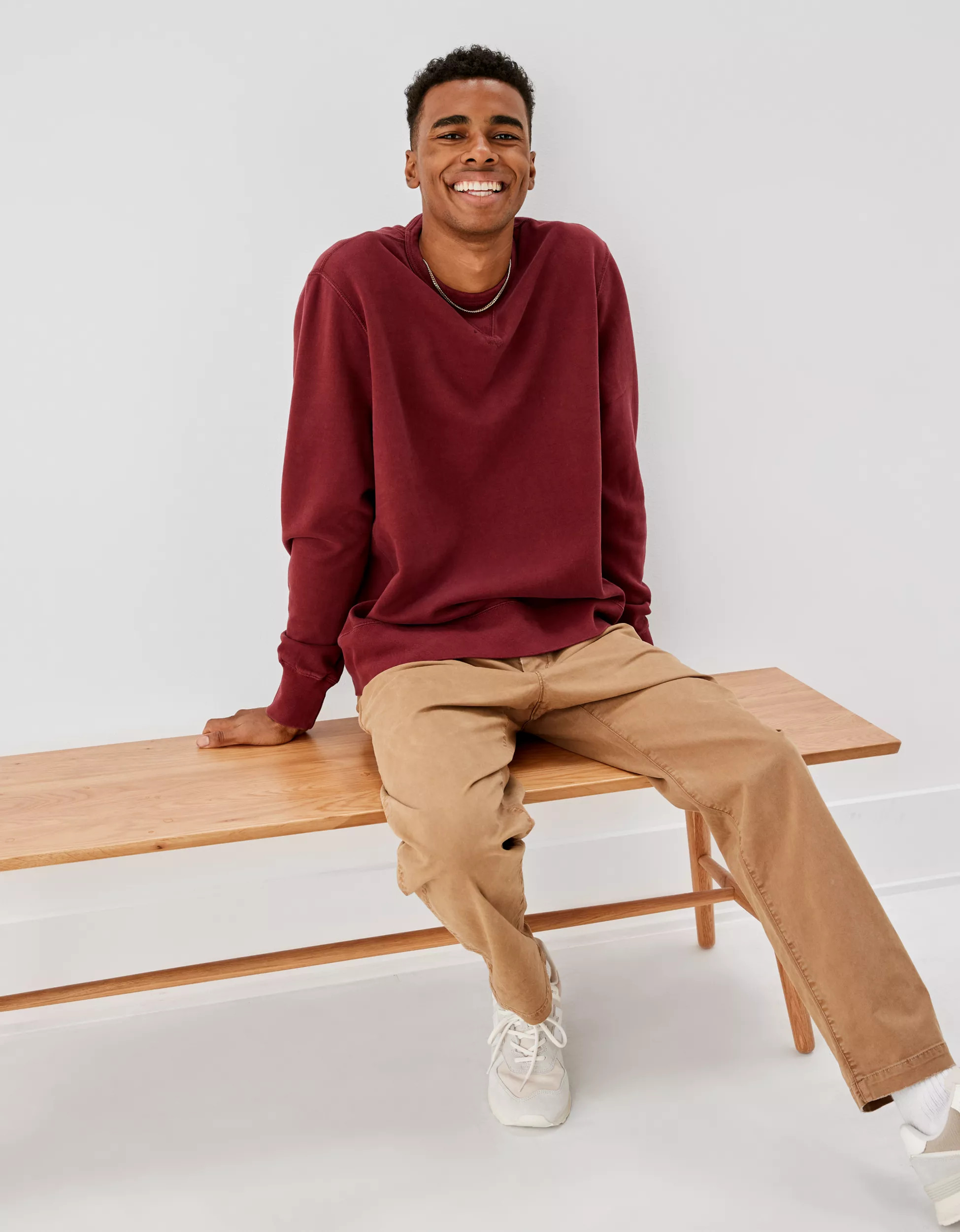 AE Super Soft Fleece Icon Crew Neck Sweatshirt | American Eagle Outfitters (US & CA)