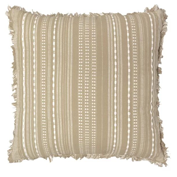 Better Homes & Gardens Reversible Stripe Decorative Pillow, 20" x 20", Tan | Walmart (US)