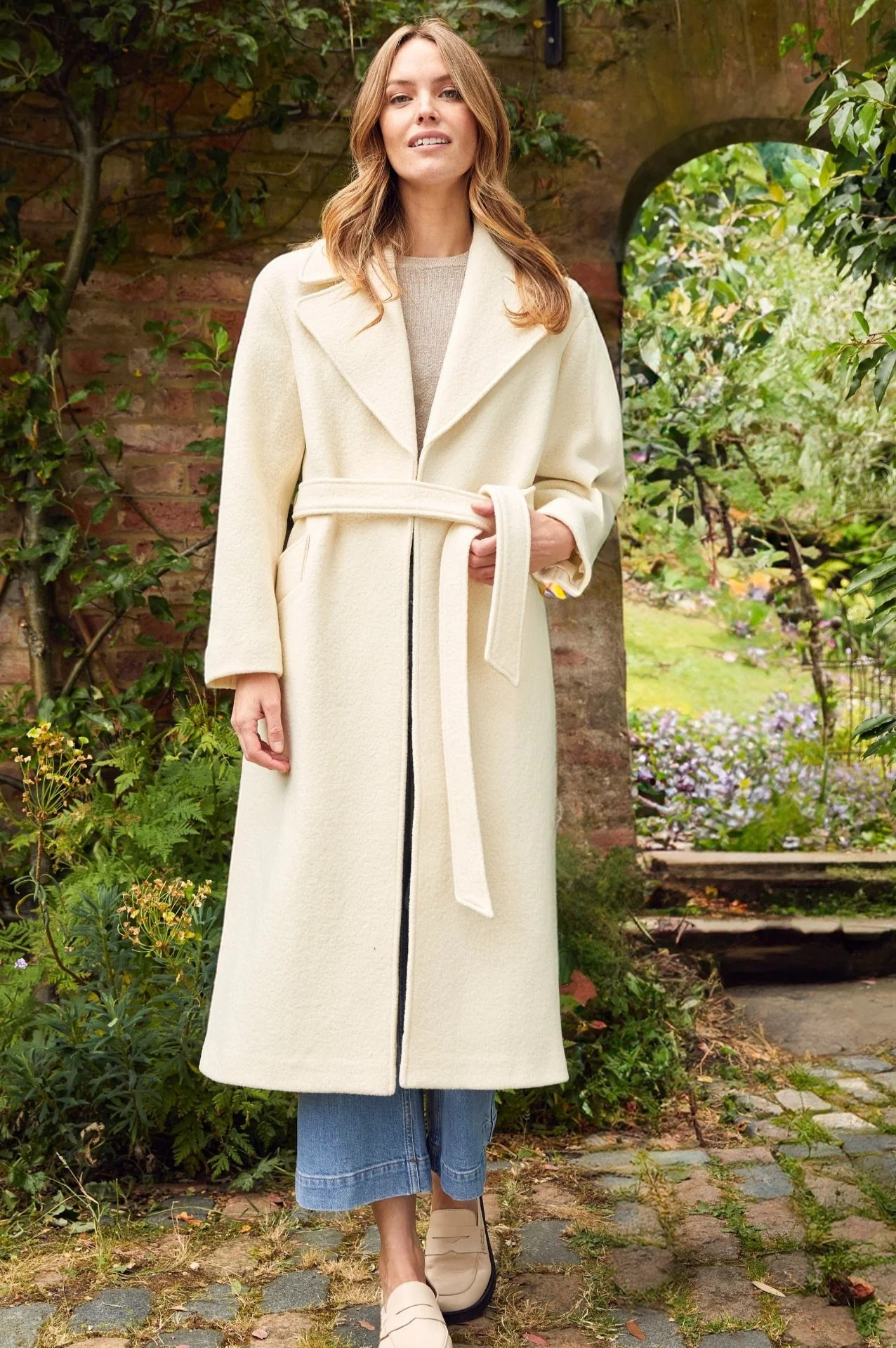 Wool Coat | Cream | Aspiga