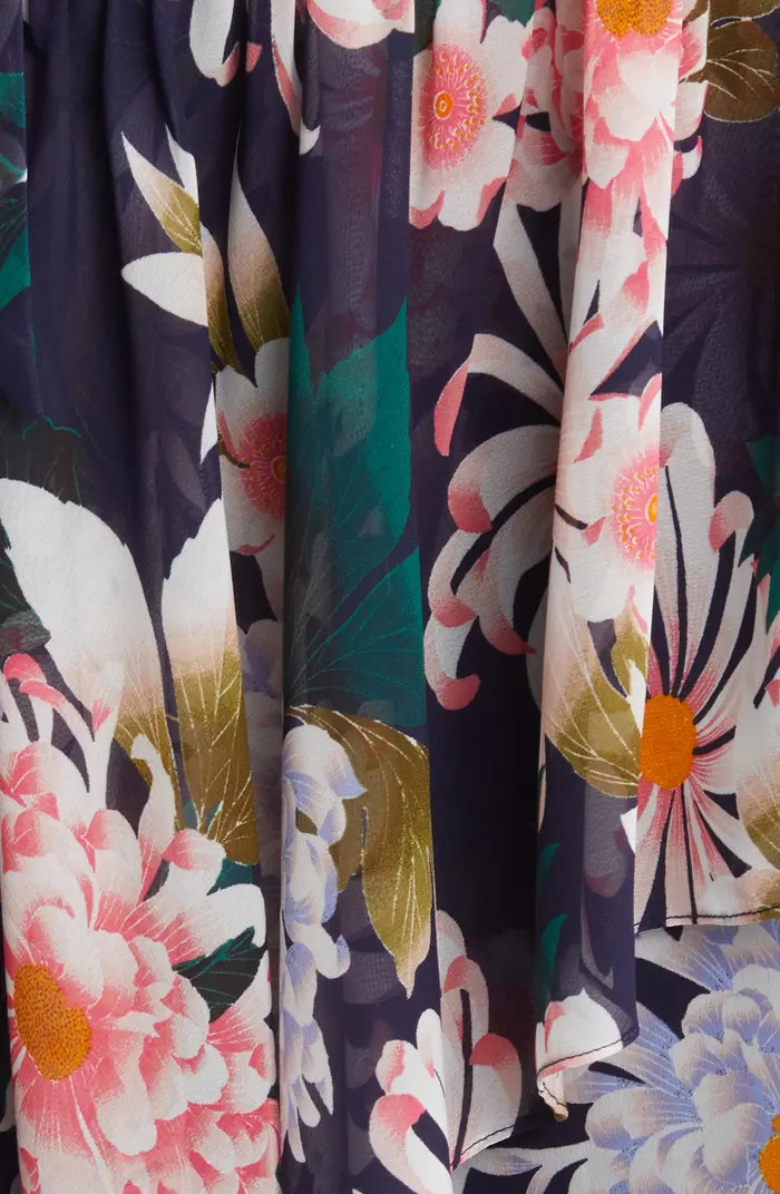 Floral Long Sleeve High-Low Faux Wrap Dress | Nordstrom