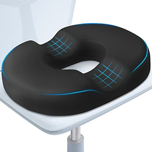 BlissTrends Donut Pillow Seat Cushion,Donut Chair Cushions for Postpartum Pregnancy & Hemorrhoids,Tailbone Pain Relief Cushion,Memory Foam Lifting Cushions for Office&Home Chairs (Black) | Amazon (US)