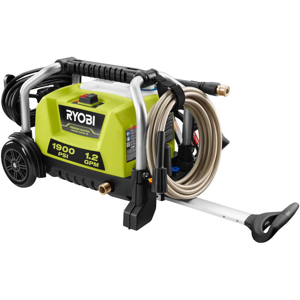1900 PSI 1.2 GPM Cold Water Wheeled Electric Pressure Washer | The Home Depot