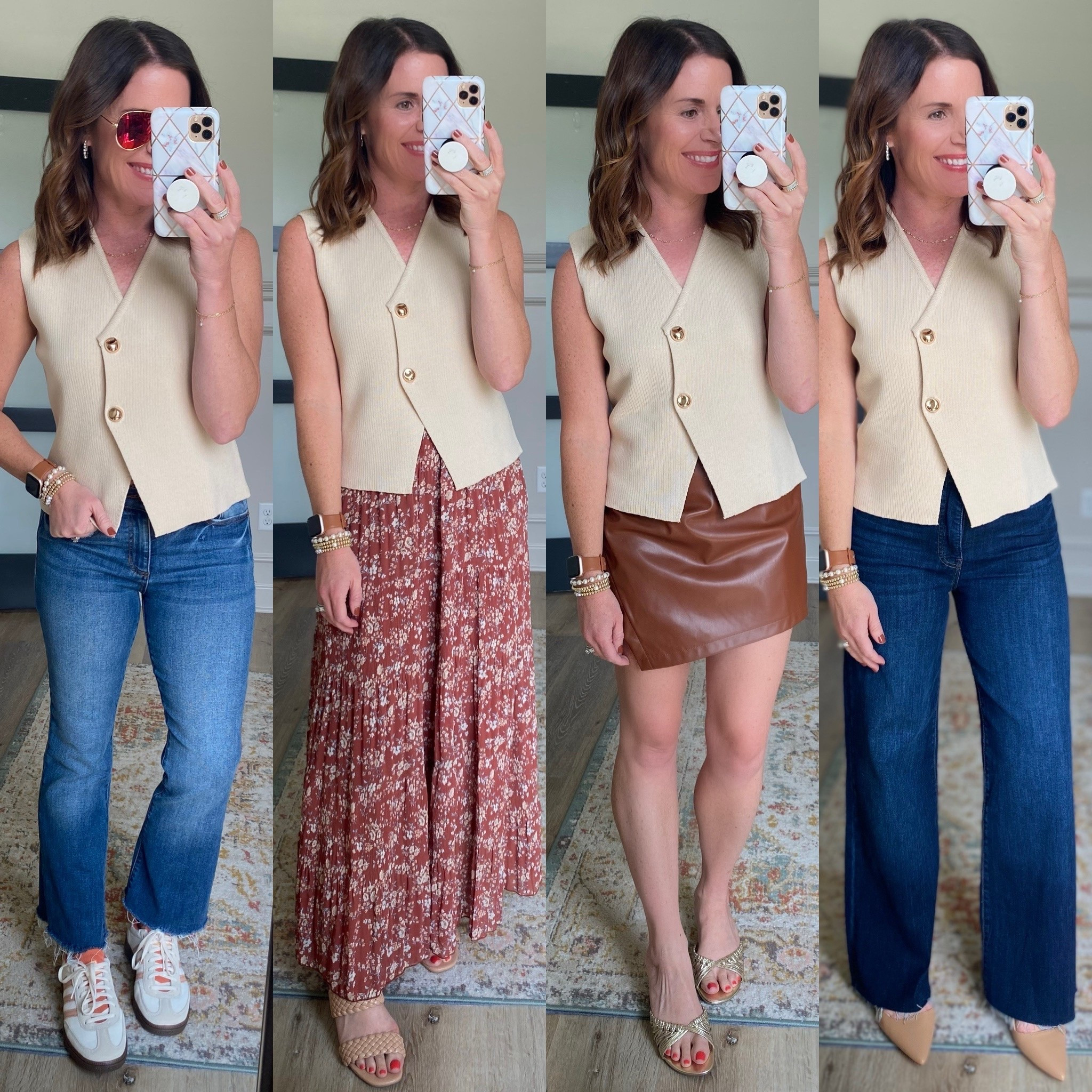 The Shelbie Sweater Vest Styled four ways! 
Autumn & Spring 🍂🌷

#LTKStyleTip #LTKFindsUnder50 #LTKPetite