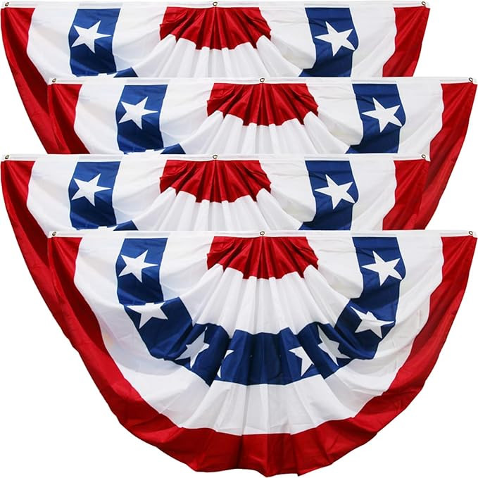 HOOSUN 4 Pack American Flag Bunting for Outside,Patriotic 4th of July Decorations,3x6 FT Patrioti... | Amazon (US)