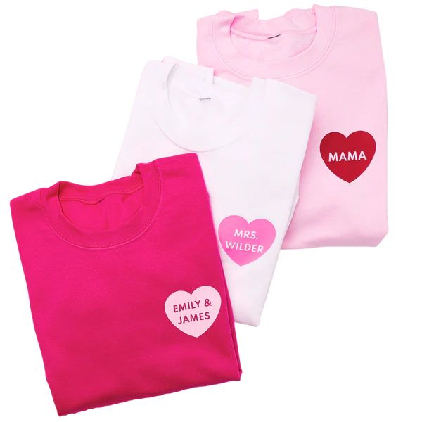 Custom Heart Sweatshirt | Sprinkled With Pink