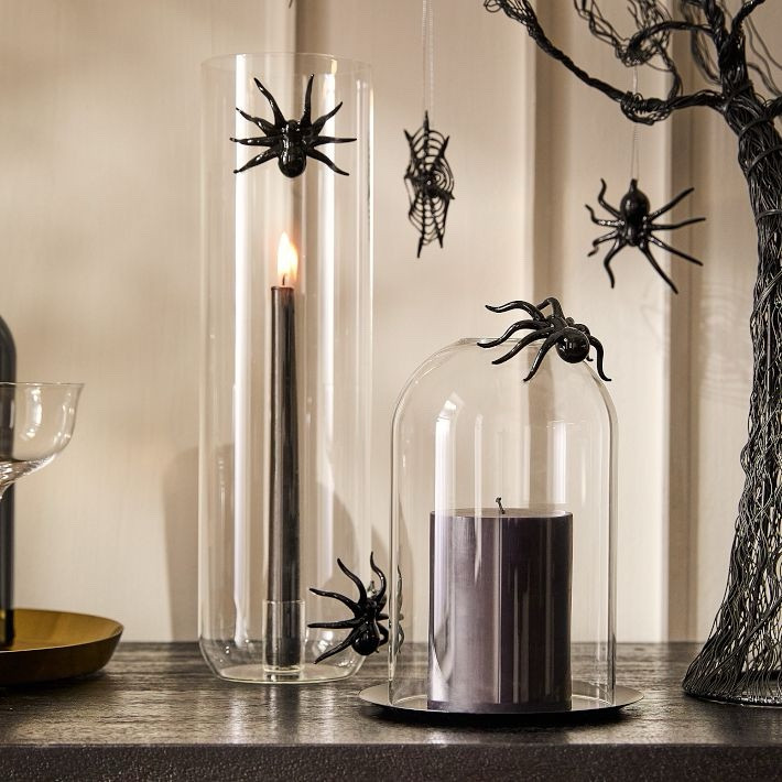 🕷️Add a touch of eerie elegance to your Halloween decor with these stunning Glass Spider Candleholders. Each one features a hand-painted glass spider and the cloche is perched on a sturdy iron base for a hauntingly beautiful display. The intricate spider detailing gives just the right amount of spooky sophistication and is perfect for mantels, tablescapes, or entryway vignettes. Whether lit with flickering candles or left as a striking statement piece, these candleholders are sure to enchant your guests all season long.🕸️

#LTKHome #LTKSeasonal