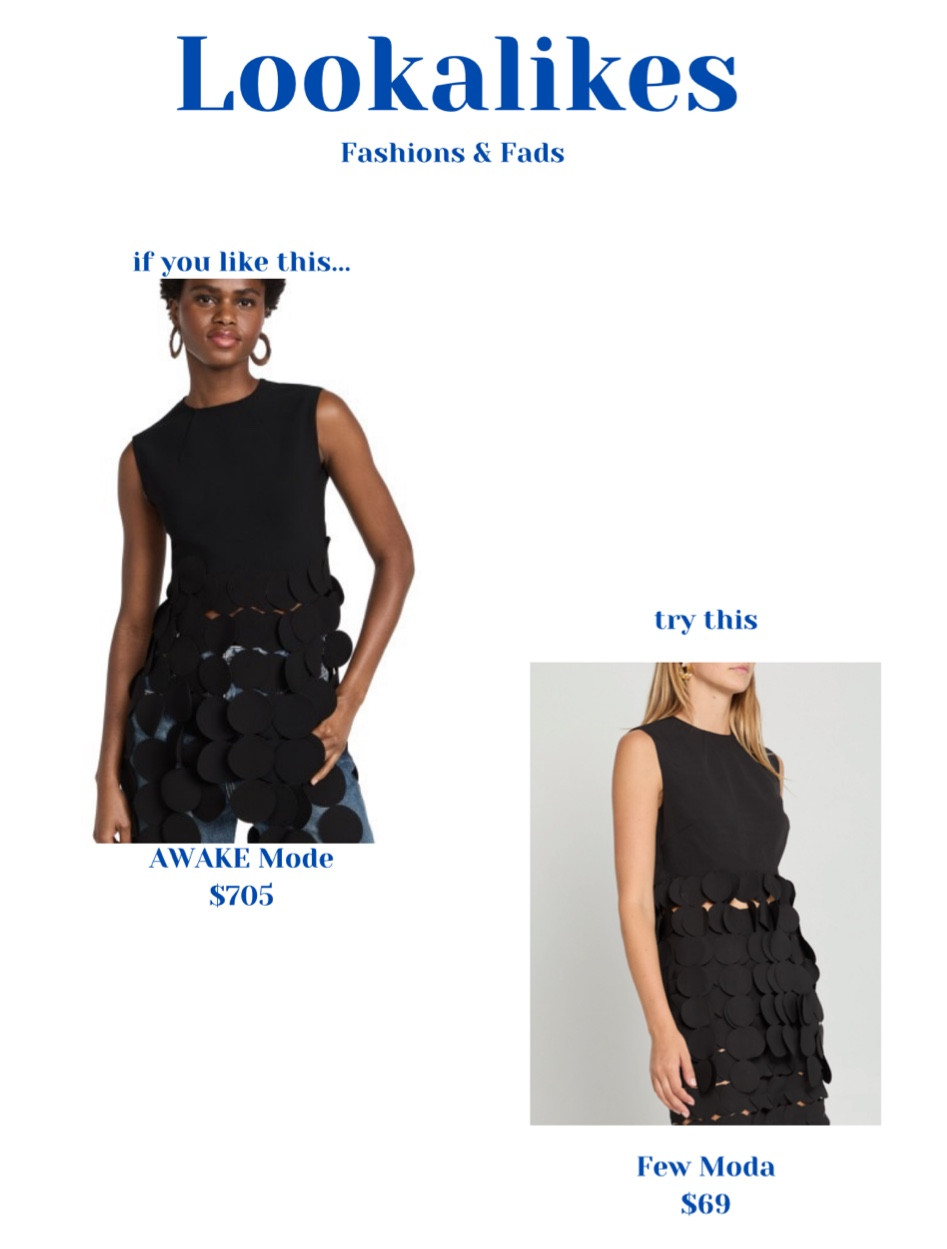 Designer dupe for this AWAKE Mode top!



Laser cut top
Black top
Black tank
Sleeveless top
Statement top
Cutout top
Bloomingdale’s
Few mods
Designer duo
Designer lookalike
Party top
Going out top
Similar style


#LTKFindsUnder100 #LTKStyleTip