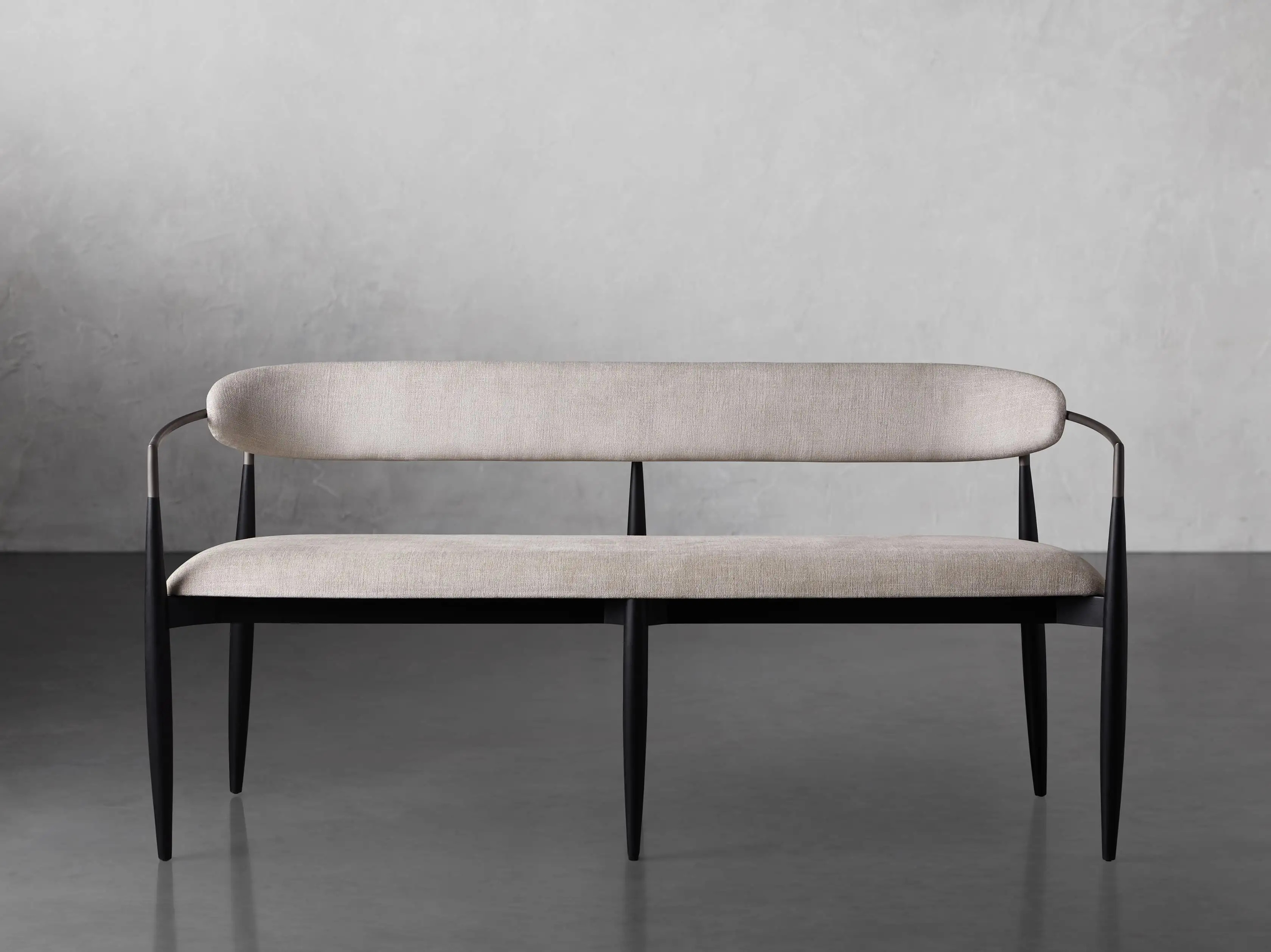 Jagger Dining Bench in Black with Antique Pewter | Arhaus