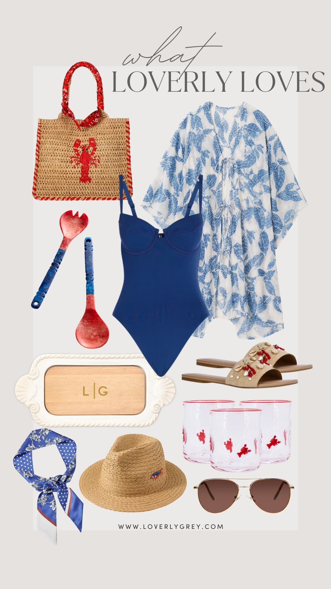 This coastal summer color palette is 😍 I love the lobster accents- gives very Portland, Montauk, and Nantucket vibes! Navy and red with white is always a yes.

Loverly grey, americana aesthetic, northeastern style, navy one piece swimsuit, coastal home decor, walmart fashion finds, raffia hat, vacation fashion finds, affordable summer style, resort wear 

 #LTKSeasonal #LTKSwim #LTKTravel