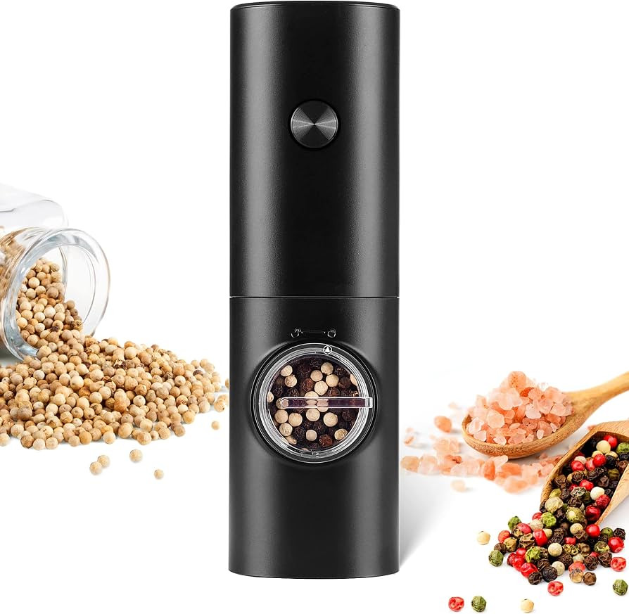 GULEX Electric Pepper Grinder or Salt Mill, Battery Powered Pepper Mill with 5 Level Adjustable C... | Amazon (US)