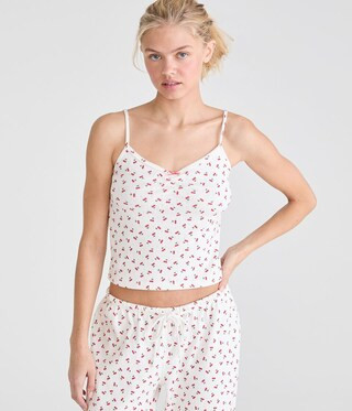 Cherry Pointelle Sleep Tank | Aeropostale