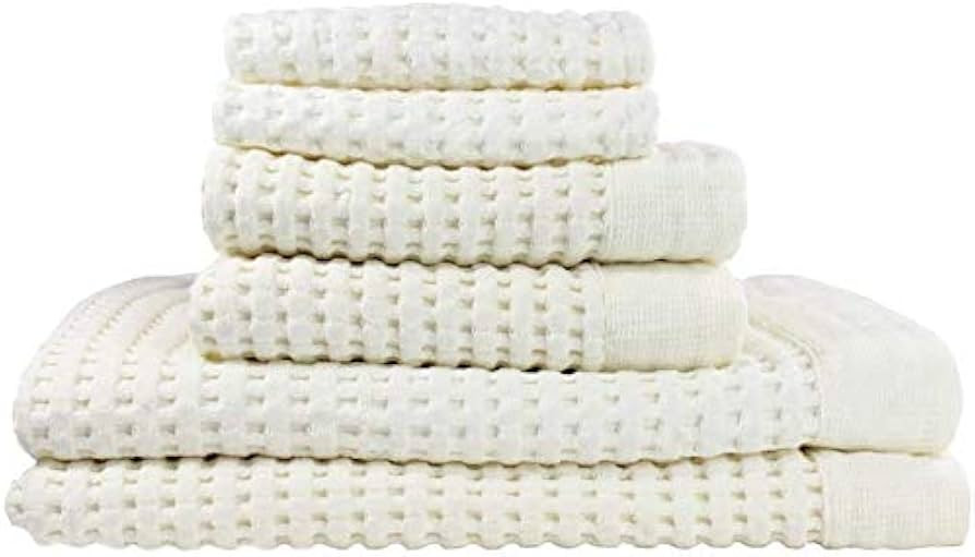 GILDEN TREE Waffle Towel Set Quick Dry Thin | 2 Bath Towels | 2 Hand Towels | 2 Washcloths, Moder... | Amazon (US)