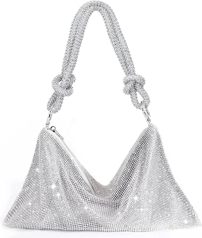 JYG Rhinestone Purse for Women Evening Bag Sparkly Hobo Bag for Vacation 2022 | Amazon (US)