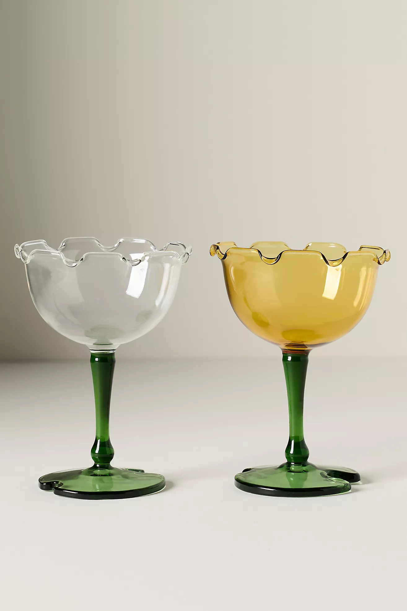 Lilypad Coupe Glasses, Set of 4 | Anthropologie (US)