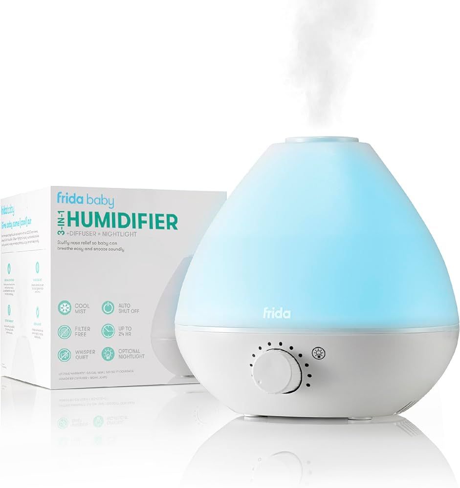 Frida Baby 3-in-1 Cool Mist Humidifier for Baby with Diffuser + Nightlight, Baby Humidifier for B... | Amazon (US)