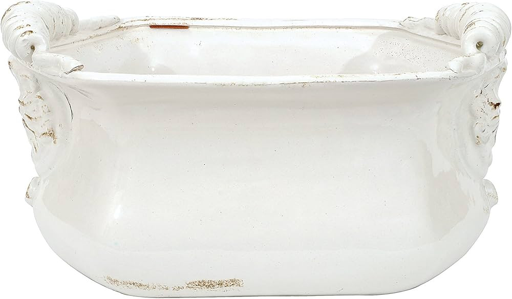 Creative Co-Op White Terracotta Cache Pot | Amazon (US)