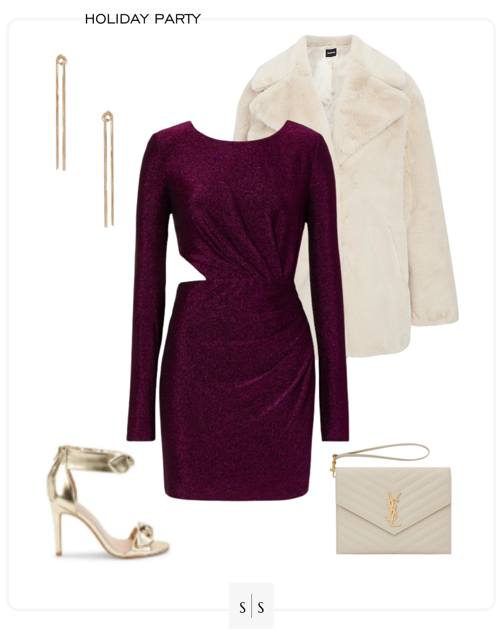 Holiday Party festive outfit idea | #cutoutdress #furcoat #holidaystyle #newyearsstyle #winterstyle #holidayparty | See more festive Holiday style on thesarahstories.com  ✨

#LTKSeasonal #LTKHoliday #LTKstyletip