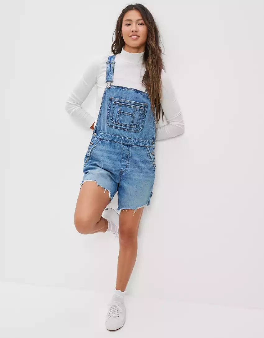 AE Denim Baggy Overall Short | American Eagle Outfitters (US & CA)