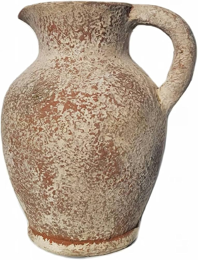 GAFBV Rustic Ceramic Farmhouse Vase Large Painted Whitewashed Terra Cotta Vase Decorative for Hom... | Amazon (CA)