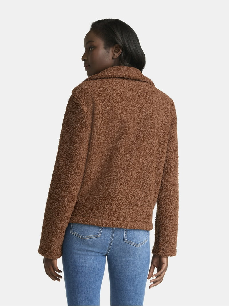 Time and Tru Women's Boucle Trucker Jacket, Midweight, Sizes XS-2X | Walmart (US)